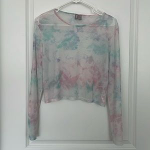 Sheer Watercolor Crop Top